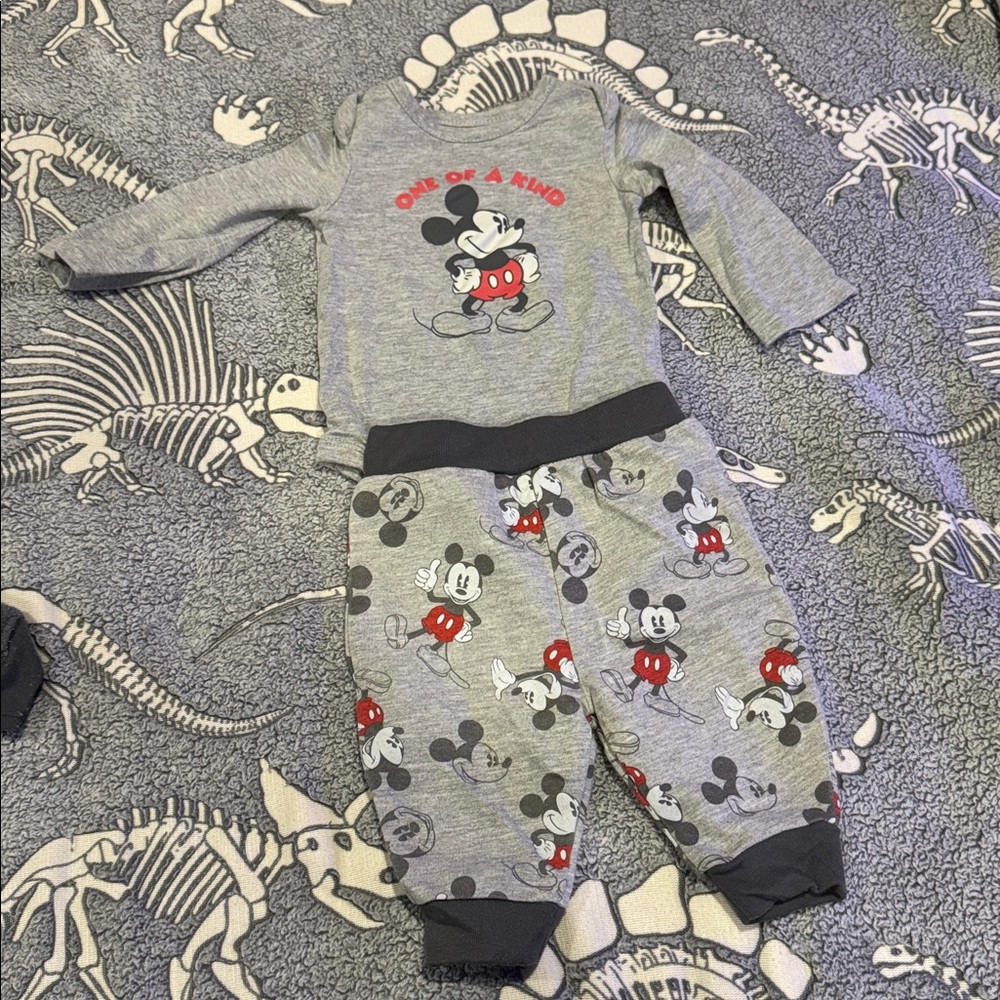 Disney Gray and Red Mickey Mouse Kids Matching Set